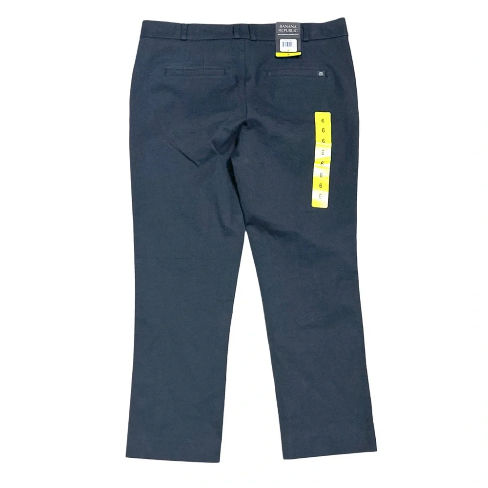 Banana Republic Slim Straight Cropped Pant Black‎ Womens 6 NWT